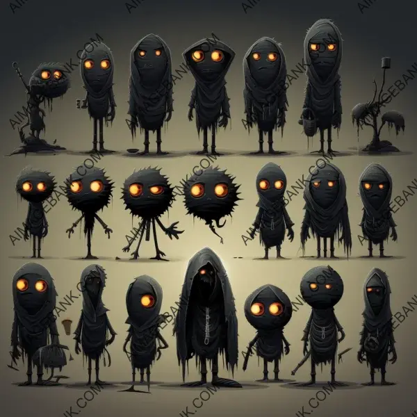 Develop simple shapes with gloomy style creepy ninja sprite sheet ...