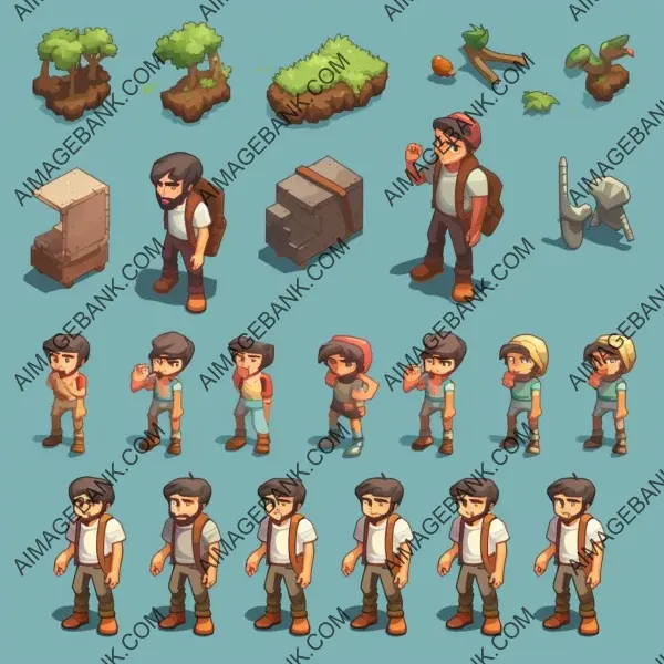 Obtain isometric character sheet sprite for the same character