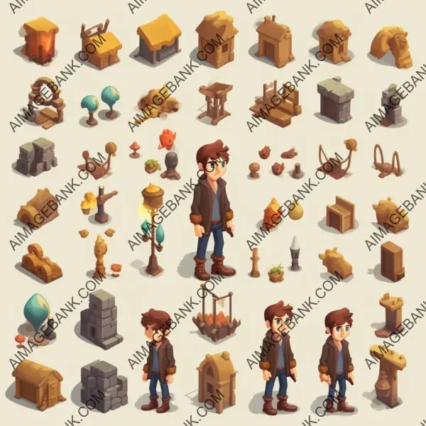 Obtain isometric character sheet sprite for the same character