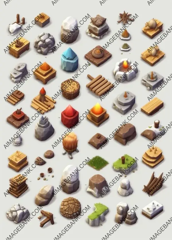 Obtain very detailed pack with isometric perspective resources