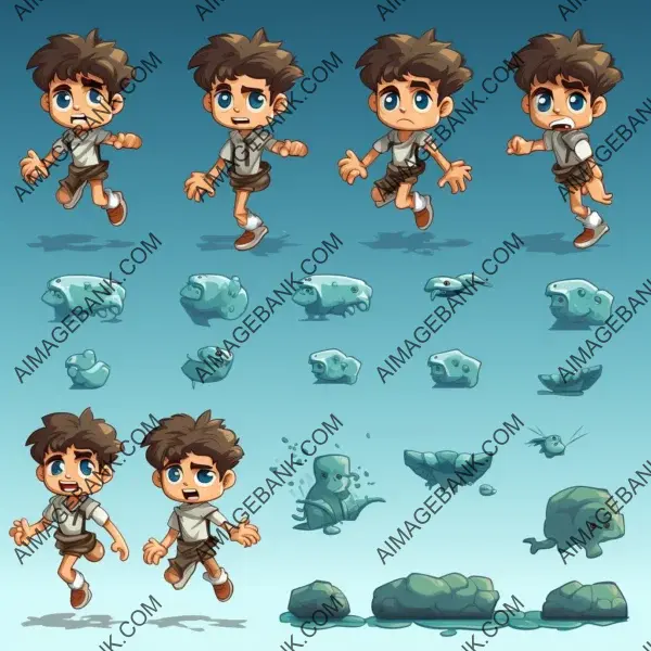 Pixelated jump animation in 2D game: Sprite sheet