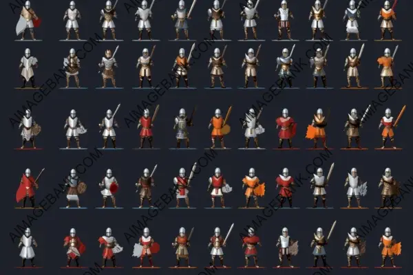 Full Sprite Sheet for Animated Knight Character