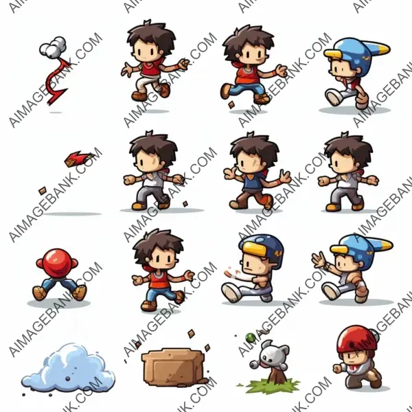 2D game: Pixelated jump animation sprite sheet