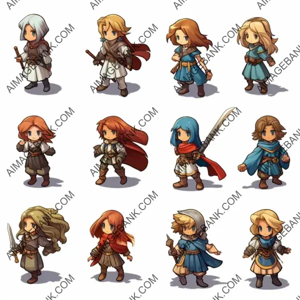 RPG Maker MZ Character Hero Walking Sprites: 576 Frames