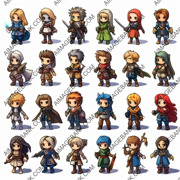 RPG Maker MZ Character Hero Walking Sprites: Sprite Sheet, 576 Frames