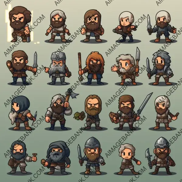 Peasant Enemy Sprite Sheet: 16-Bit Style for RPG Platformer