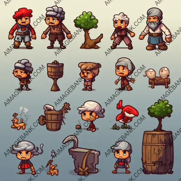 Peasant Enemy Sprite Sheet: RPG Platformer in 16-Bit Style