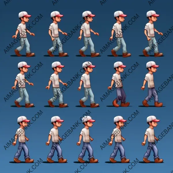 Basic Man Baseball Cap: Spritesheet Design