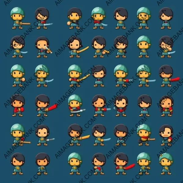 Game Maker Software: Complete Sprite Sheet for RPG Game Character