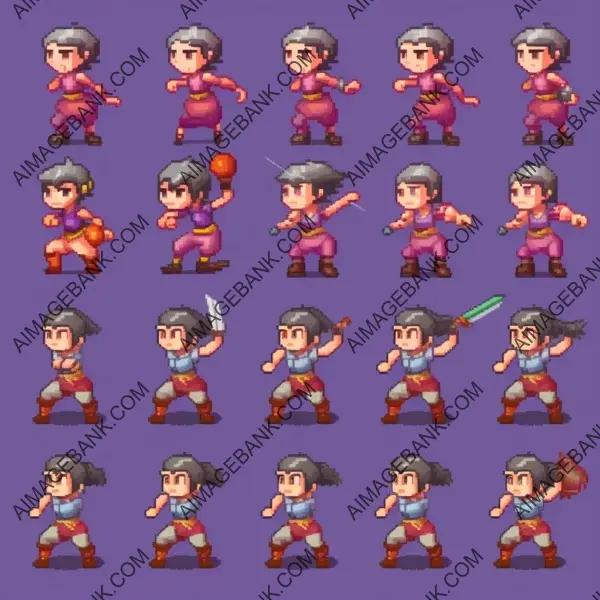 Sprite Sheet Design: Female Mama Fighter