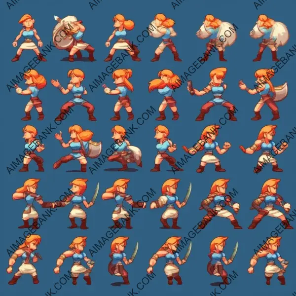 Female Mama Fighter: Complete Sprite Sheet