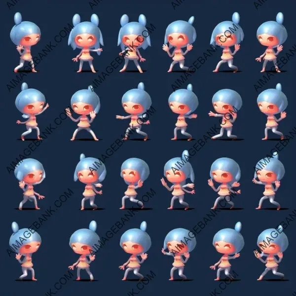 Sprite Sheet Design: Cute 2D Character Dancing Animation