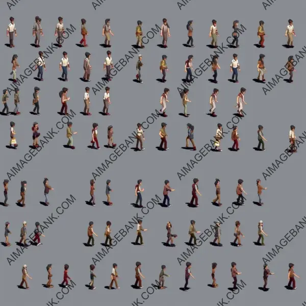 Complete Sprite Sheet: Walking Animation 64&#215;64 Civilian