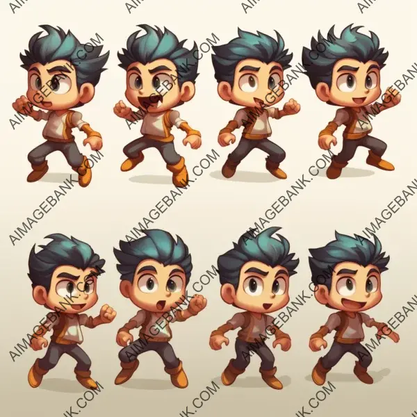 Attack sprites showcasing different poses and expressions