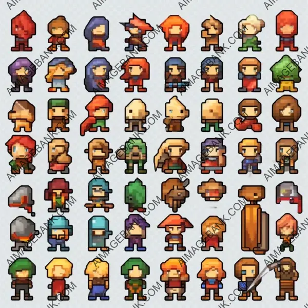 Complete Blank Animation Characters: RPG Style for Tibia Game