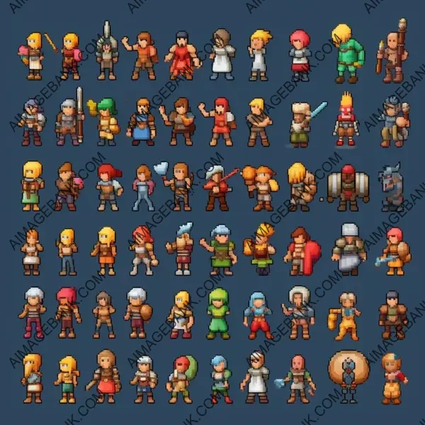 RPG Style for Tibia Game: Complete Blank Animation Characters