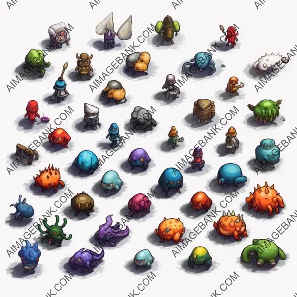 Colorful Enemy: Top-Down Sprite Sheet Design