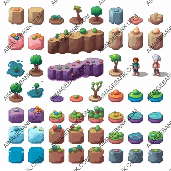 Colorful Main Character in Top-Down View: Complete Sprite Sheet Collection