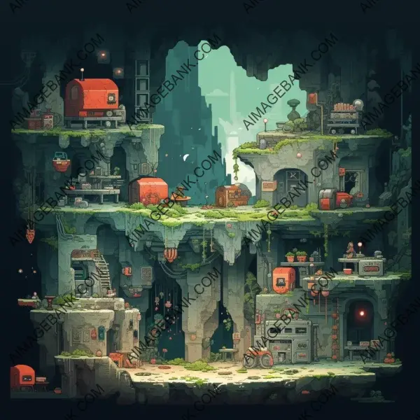 Pixelated Wonders: Unearthing Cave Treasures through Captivating Storytelling