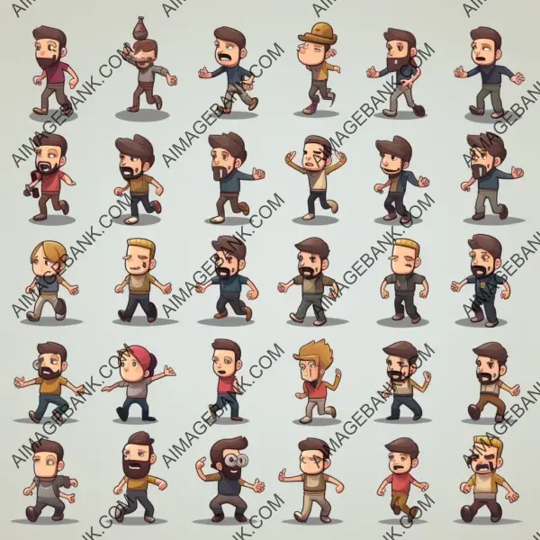 Character Sprite Sheet Complete Set Animation &#8211; Bring Motion and Action to Your Game