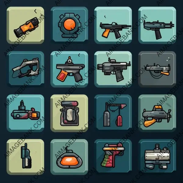 Weapon equipment icons design &#8211; Unleash the Power of Iconic Weapon Icons