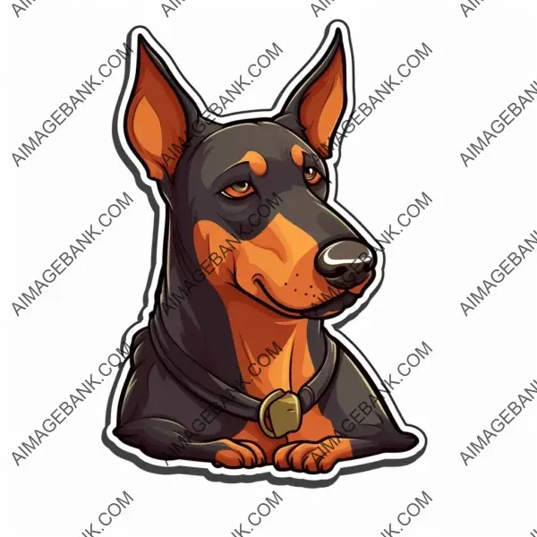 Make brand stand out: cheerful, warm-colored Doberman