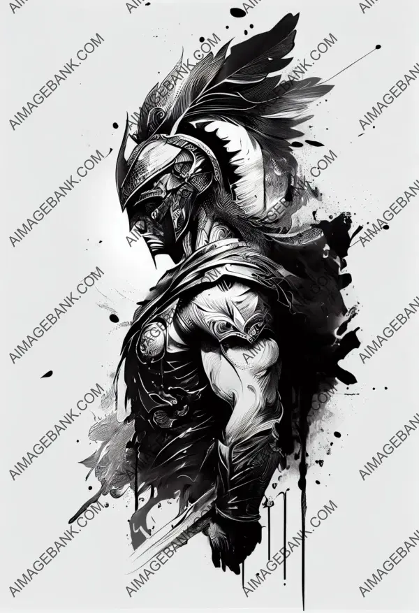 Immerse yourself world Spartan warriors: epic tattoo design