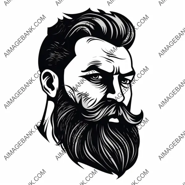 Bold and minimalist beard logo