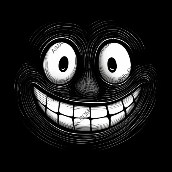 Spread happiness with big funny cartoon smile