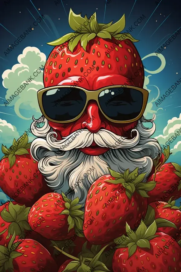 Dive into Enigma with Anthropomorphic Strawberry Smoking a Cigar