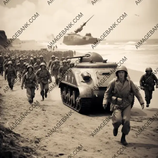 Historic landing: an impactful and evocative photo of the WWII Omaha Beach landing