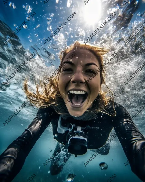 Hyper-Detailed Underwater Shark: Shoot Selfie Femme Tr?s