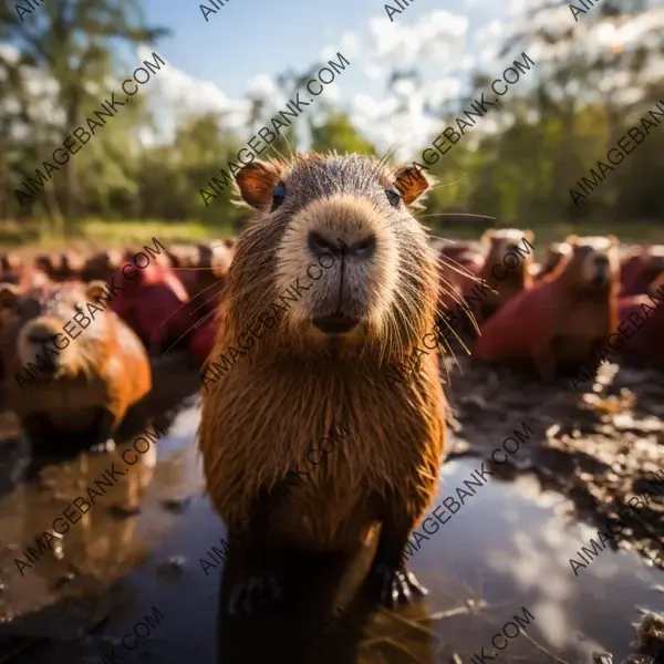 A frame for the sociable capybaras&#8217; gathering