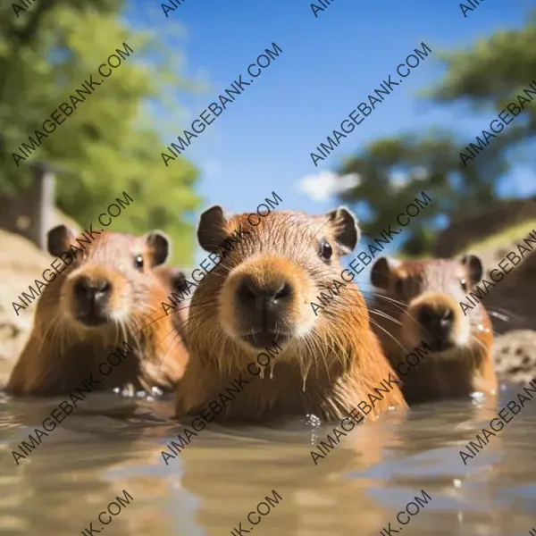 Gathering of sociable capybaras beautifully captured