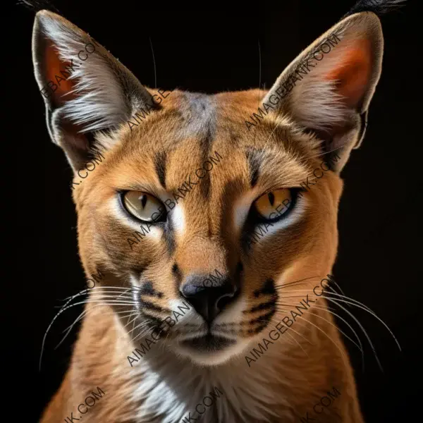 The captivating stare of caracal in a frame