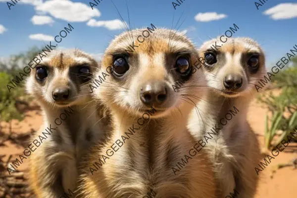 Meerkat clan beautifully captured, a group of stan