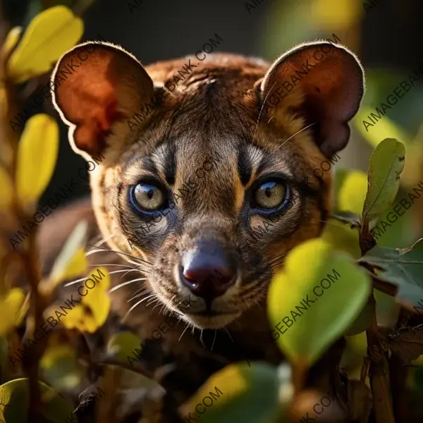 Fossa: a stealthy and elusive cat-like carnivore framed