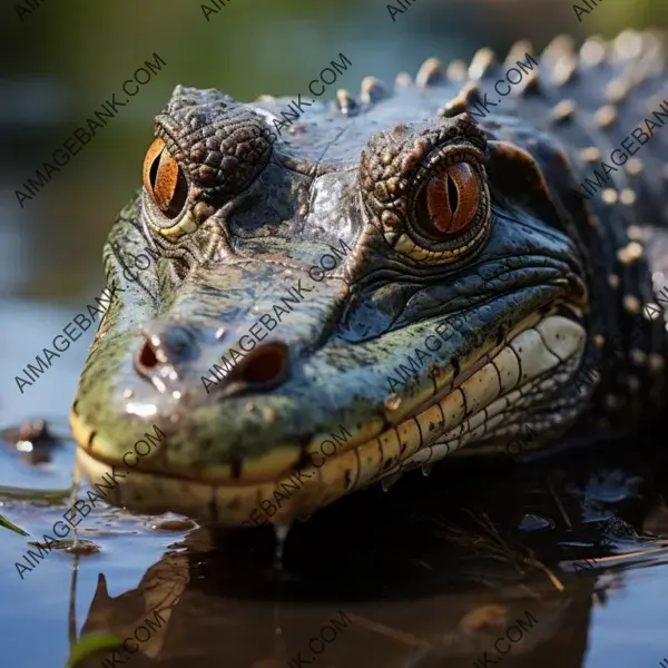 Capturing the imposing gaze of a fish-eating gharial