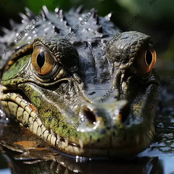 In a frame: gharial with an imposing fish-eating gaze