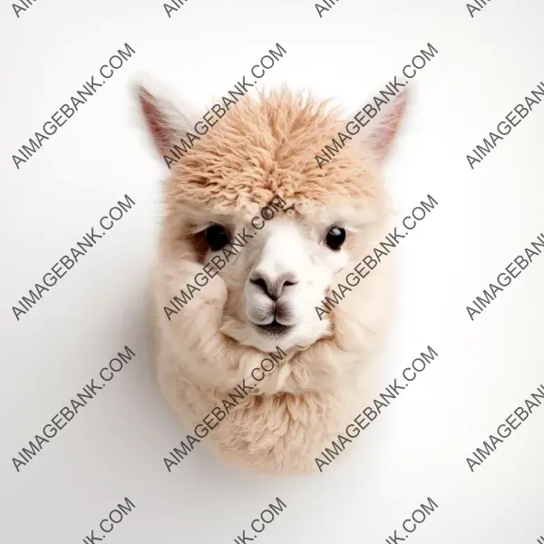 Alpaca&#8217;s cute and neutral top-down view beautifully framed