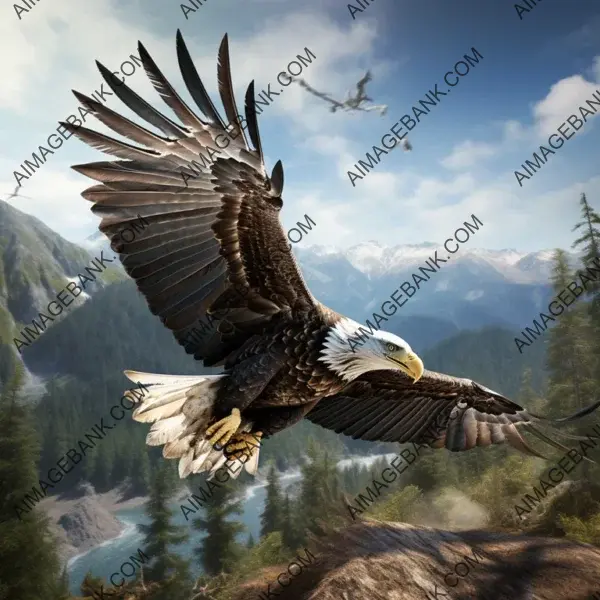 In the process of creating an animation of a majestic eagle soaring