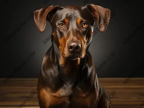 Doberman&#8217;s Watchful Stance: Intense Focus