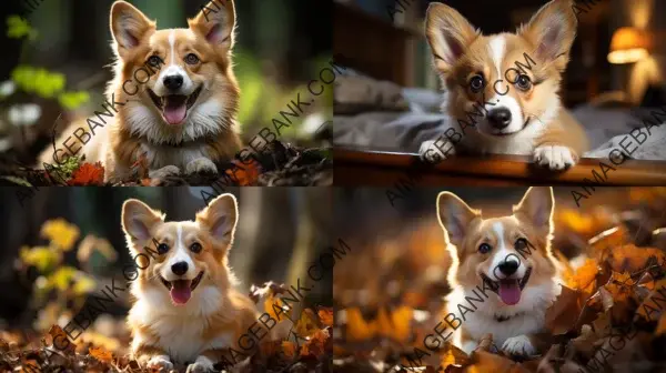 In a frame: the Pembroke Welsh Corgi captured in action