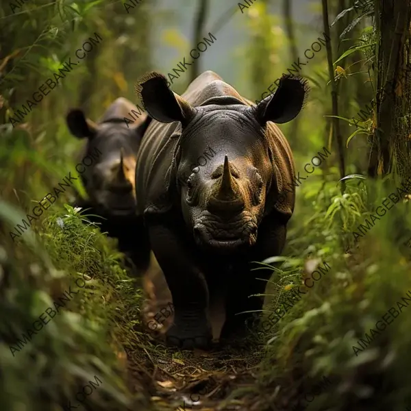 In a frame: photograph of the critically endangered rhino sanctuary