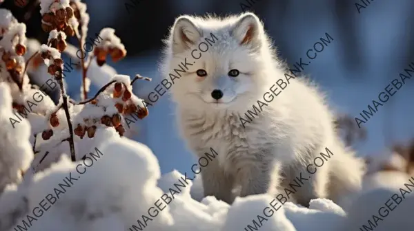 Amidst Snowy Landscape: Arctic Fox&#8217;s Beauty