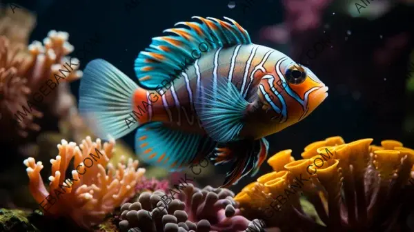 Capturing the vibrant colors of the Mandarin fish