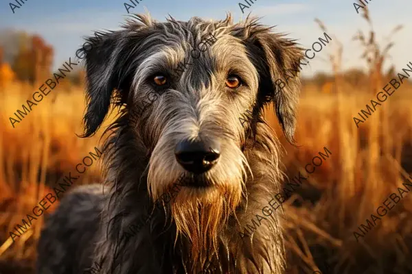 Majestic Irish Wolfhound beautifully framed