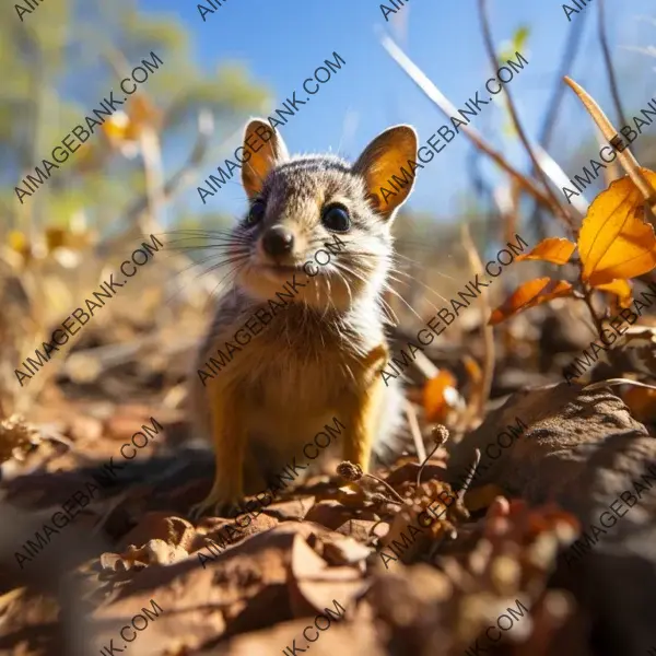 A frame for the photograph of the nimble numbat in action during a termite hunt