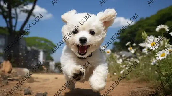 Bichon Frise frolicking beautifully photographed