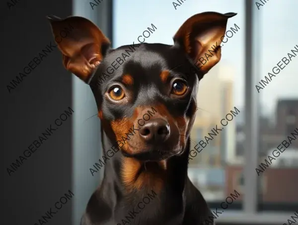 In a frame: the Miniature Pinscher captured in a photograph